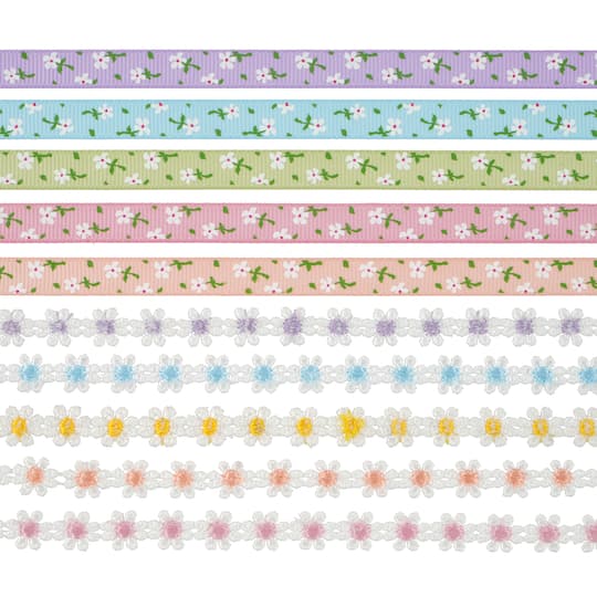 3/8" x 2yd. Daisies Value Pack Ribbon by Celebrate It®